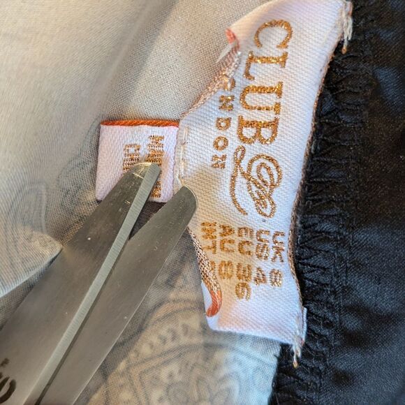 Club L London Brown and Black Satin Bed Jacket or Blouse - Picture 7 of 8